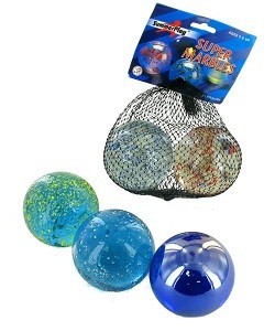 2 SUPER LARGE MARBLES (GIANT MARBLES) 60mm IN BAG (12 pcs)