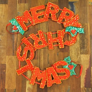 LUXURY MERRY CHRISTMAS GARLAND (6st.)