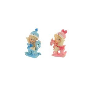 Baby on Rocking Horse Decoration 5 cm (24 pcs)
