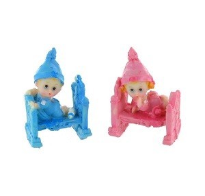 Baby in Crib Decoration 7.5 cm (12 pcs)