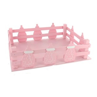 Pink Decorative Crate with Baby Bottles