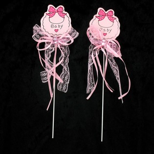 Baby Shower Cake Topper / Pick - Baby Pink (12 pcs)