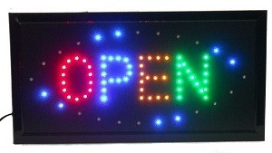 LED OPEN Sign - 4 Colors - Flashing Light