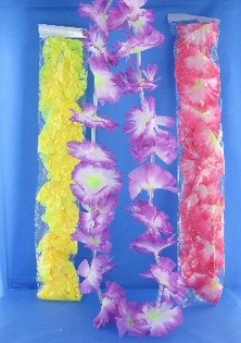 HAWAIIAN LEIS FLOWER NECKLACES (12 pcs)