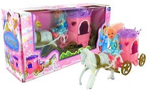 Princess Carriage with Horse Toy Playset