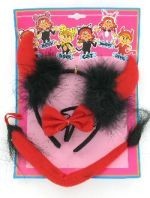Devil Headband Set with Bow Tie & Tail (6 pcs)