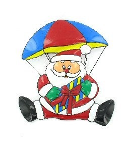 Decorative Christmas Sign - Santa on Parachute (6 pcs.)