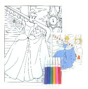 Coloring Canvas Set with Felt-Tip Pens (12 pcs.)