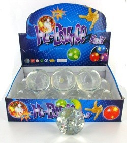 Glitter Bouncy Ball - 6 cm (12 pcs)