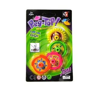 4 Spinning Tops on Card (Pack of 11)