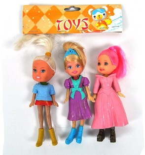 3 Mini Dolls in a Bag (Pack of 10)