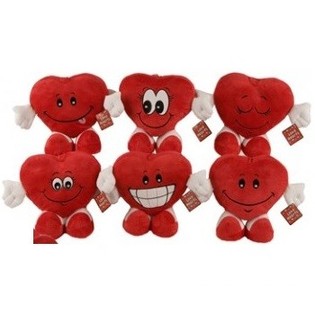 Plush Hearts with Hands and Feet (6 pcs.)