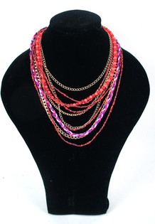 Ibiza Style Necklace Red/Purple (1 pc)