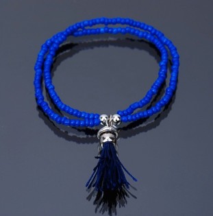 Ibiza Look Bracelet with Tassel Blue (1 pc)