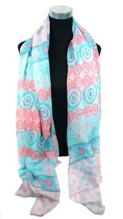 Ibiza Style Scarf Pink/Turquoise (1 pc)