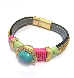 IBIZA LUXURY LOOK BRACELET GREY / GREEN / TURQUOISE (1st)