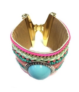 Luxury Ibiza Style Bracelet Turquoise / Pink (1 pc)