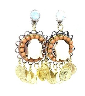 Ibiza Style Earrings Buddha and Coin (1 pc)