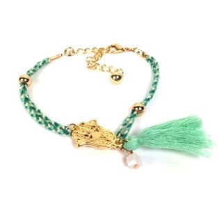 Braided Ibiza-Style Bracelet Blue/White (1 pc)