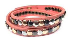 Ibiza Style Studded Bracelet Salmon (1 pc)