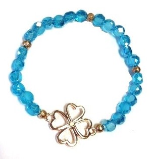 Blue Bracelet with Clover (1 pc)