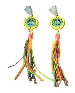 Ibiza Look Earrings Colorful Peace (1 Pair)