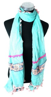 Luxury Ibiza Look Scarf Turquoise (1 pc)