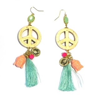 Ibiza Style Peace Sign Earrings (1 pc)