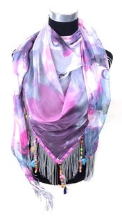 Purple Floral Scarf (1 pc.)