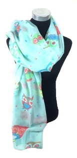 Mint Scarf with Owl (1 pc)