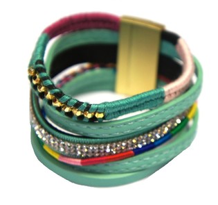 Ibiza Style Bracelet Turquoise - 6 Layers with Magnetic Clasp (1 pc)