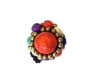 Ibiza Look Ring with Stone (1 pc)