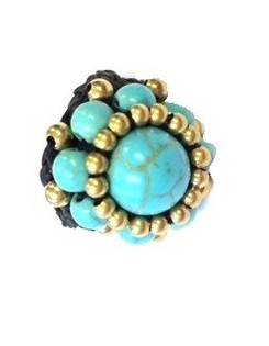 Ibiza Style Ring with Turquoise Stone | Boho Fashion Ring