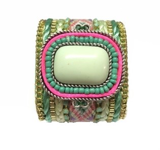 Wide Bracelet Mint Stone (1 pc)