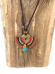 HANDMADE ORIGINALS Necklace with Bluestone Red/Brown (1 pc)