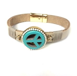 Taupe/Cream Peace Bracelet (Ibiza Style)