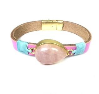 Purple Ibiza Style Bracelet with Stone (1 pc)
