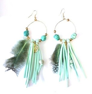 IBIZA STYLE EARRINGS MINT (1 pc)