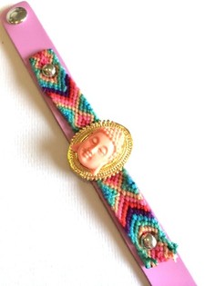 Luxury Ibiza Style Bracelet Pink/Salmon Buddha (1 pc)