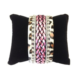 Wide Ibiza-Style Tiger Print Bracelet Pink (1 pc)
