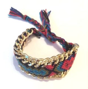 Braided Bracelet Red/Blue (1 pc.)