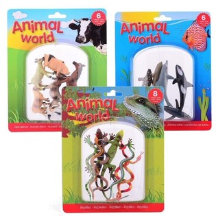 Toy Animals on Blister Card (7 pcs) - Wholesale Set