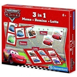 DISNEY PIXAR CARS 3 IN 1 GAME SET - MEMO - DOMINO - LOTTO
