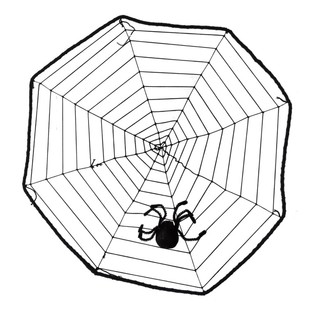 GREAT DECORATION SPIDER WEB WITH SPIDER (8st).
