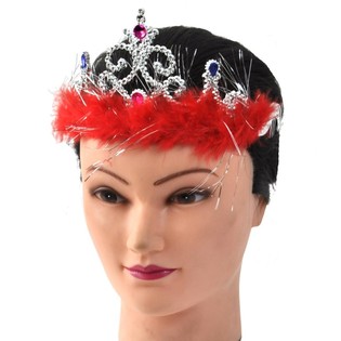 Silver Princess Crown with Plush - Model 4 (12 pcs)