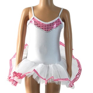 WHITE / PINK TUTU FOR CHILDREN - SIZE 6