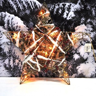 FLASHING STAR CHRISTMAS DECORATION 45 CM. (2st.)