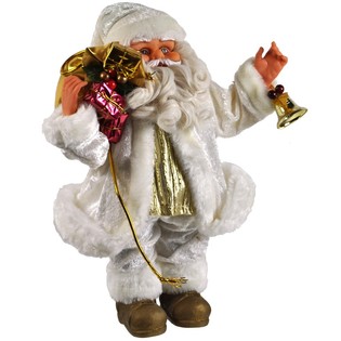 LARGE LUXURY DECORATION SANTA WHITE 35 CM. (2st.)