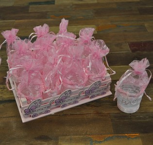 Deco Crate with 12 Gift Packagings - Pink