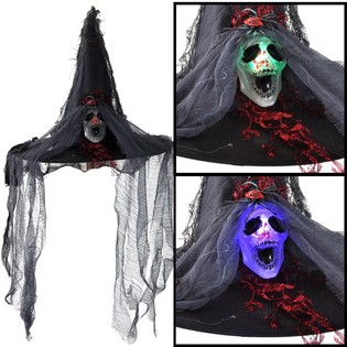 Deluxe Witch Hat with Glowing Skull (6 pcs.)
